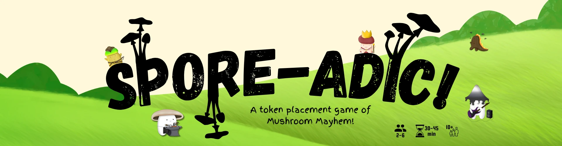 Spore-adic! A token placement game of Mushroom Mayhem