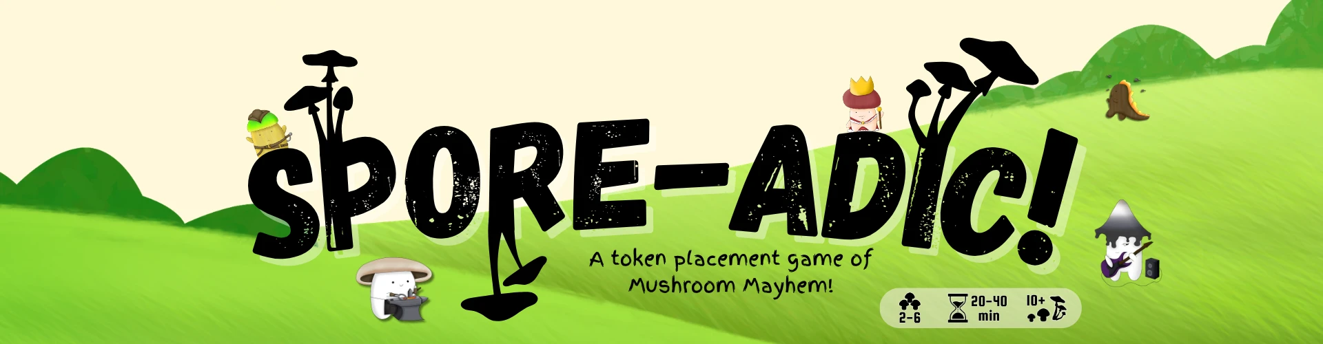 Spore-adic! A token placement game of Mushroom Mayhem