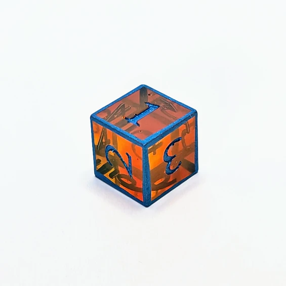 d6, tiny bubbles on side 1