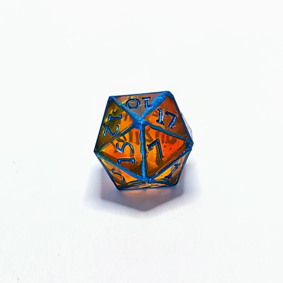 d20, tiny bubbles on side 7, 13