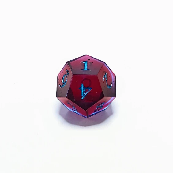 d10 0-9, tiny bubbles on sides 1, 7, 9