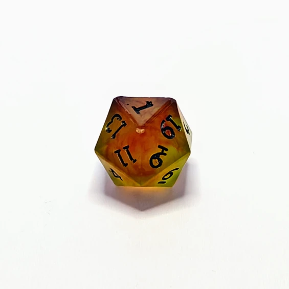 d20, tiny bubbles on side 20