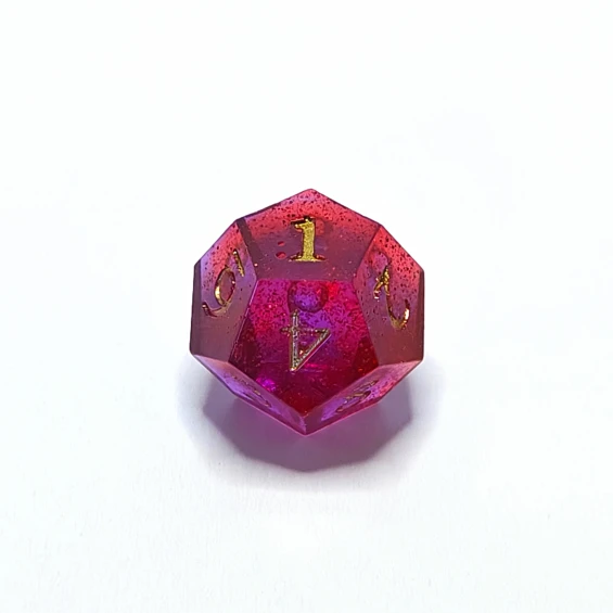 d12, tiny bubbles on side 1, 2, 4, 5, 6, 12