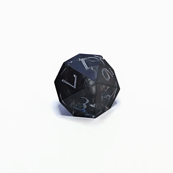 d10 0-9, tiny bubbles on 1, 8, 9