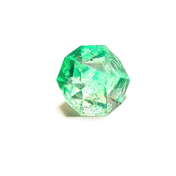 d10 0-9, Light Green with red metallic flakes