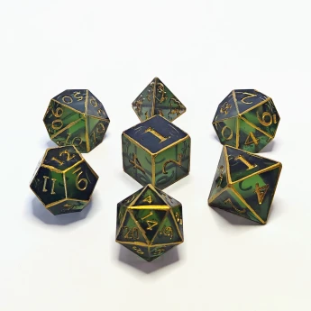 "Elven Glory" Handmade Resin Dice Set (A)