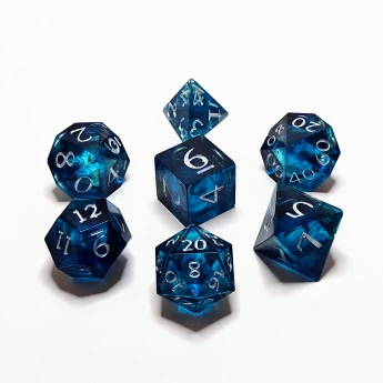 "Arctic Tempest" Handmade Resin Dice Set