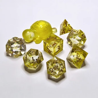 "Lemon Drop" Handmade Resin Dice Set (Sharp)