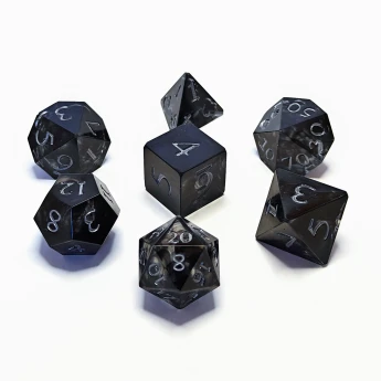 "Smoke & Mirrors" Handmade Resin Dice Set (B)