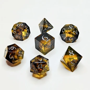 "Smokey Amber" Handmade Resin Dice