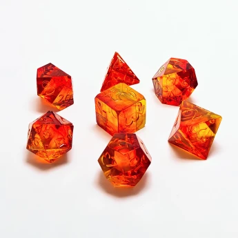 "Firewalker" Handmade Resin Dice Set (Rounded)