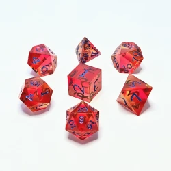 "Warm Sunset" Handmade Resin Dice Set (Sharp)