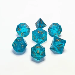"Atlantis" Handmade Resin Dice Set (Sharp)