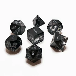 "Smoke & Mirrors" Handmade Resin Dice Set (A)