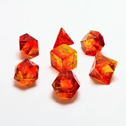 "Firewalker" Handmade Resin Dice Set (Rounded)