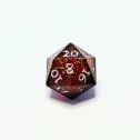 d20, silver paint on raised side 1 edges